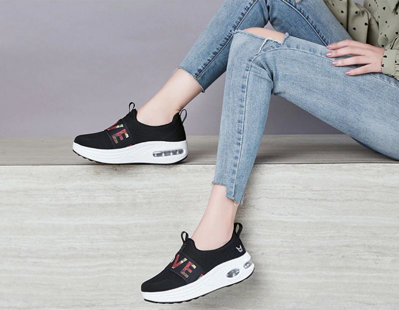 Clive Dames Platform Sportschoenen - Rood