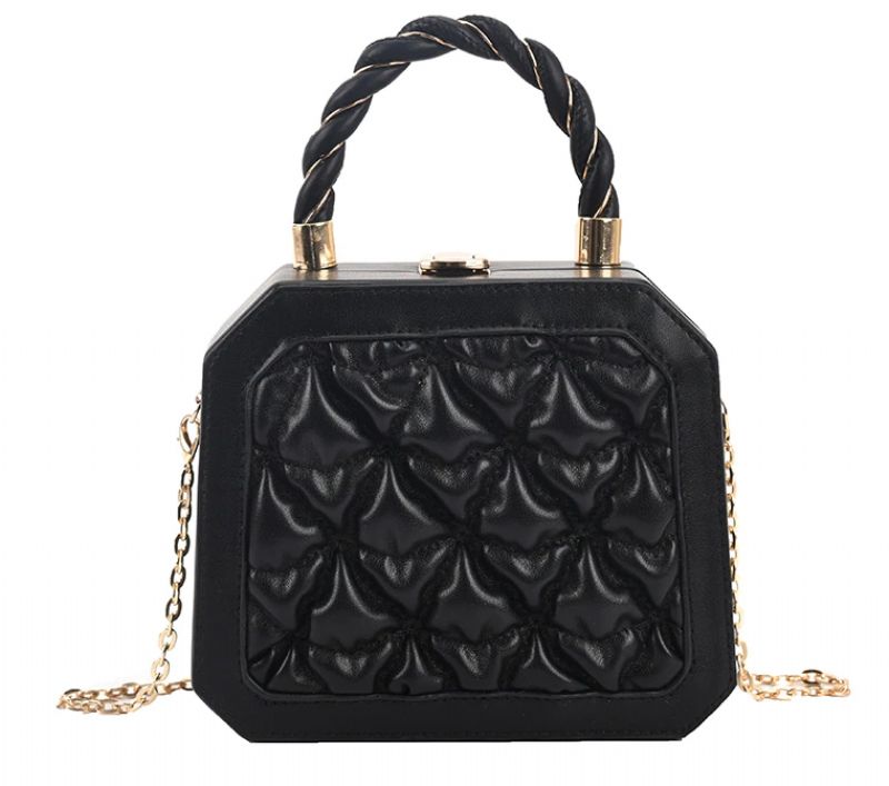 Colao Dames Kleine Geplooide Leren Handtas - Zwart