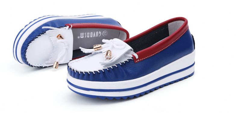 Colin Dames Loafer Leren Schoenen - Blauw
