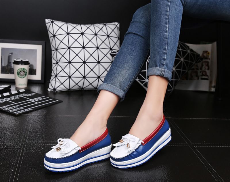 Colin Dames Loafer Leren Schoenen - Blauw