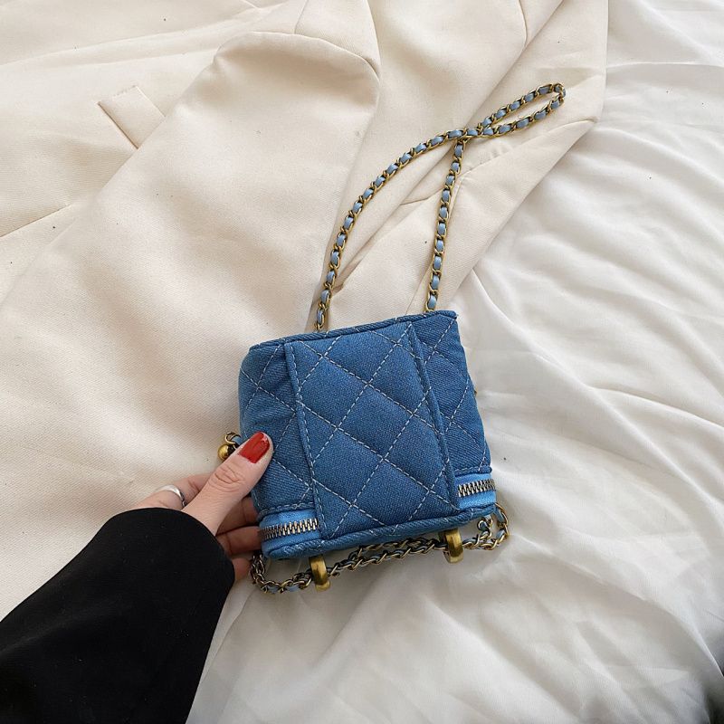 Collin Dames Gewatteerde Mini Crossbody Handtas - Blauw