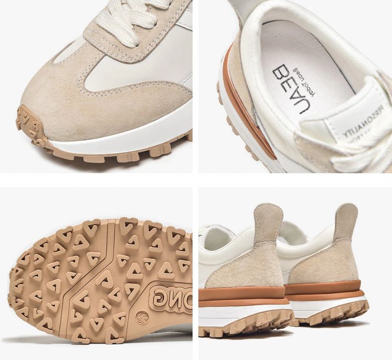Colombo Dames Suède Platform Sneaker - Abrikoos