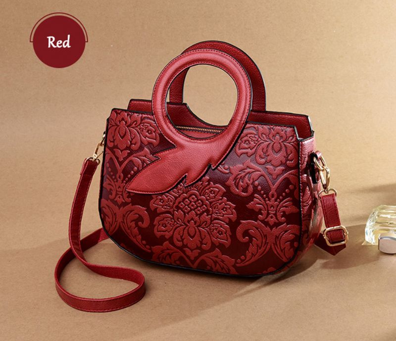 Comarca Dames Luxe Leren Handtas - Rood