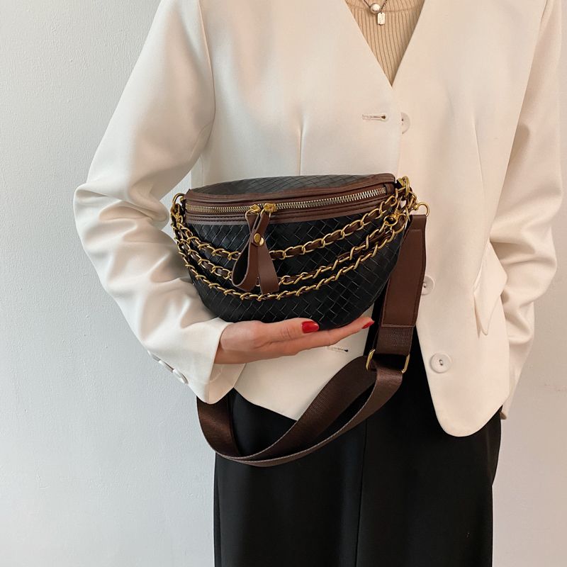 Conga Dames Luxe Leren Riem Handtas - Zwart