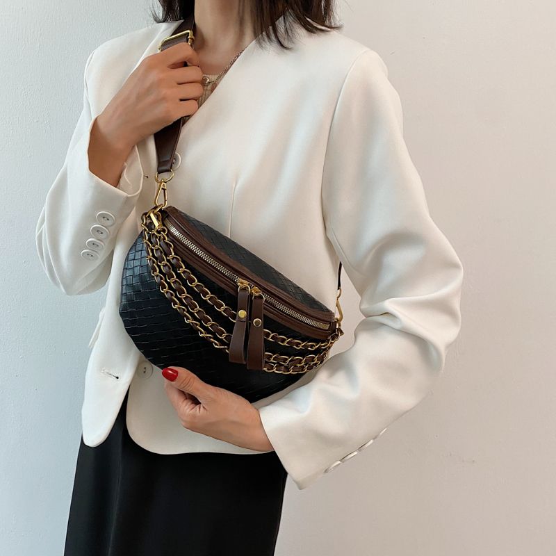 Conga Dames Luxe Leren Riem Handtas - Zwart