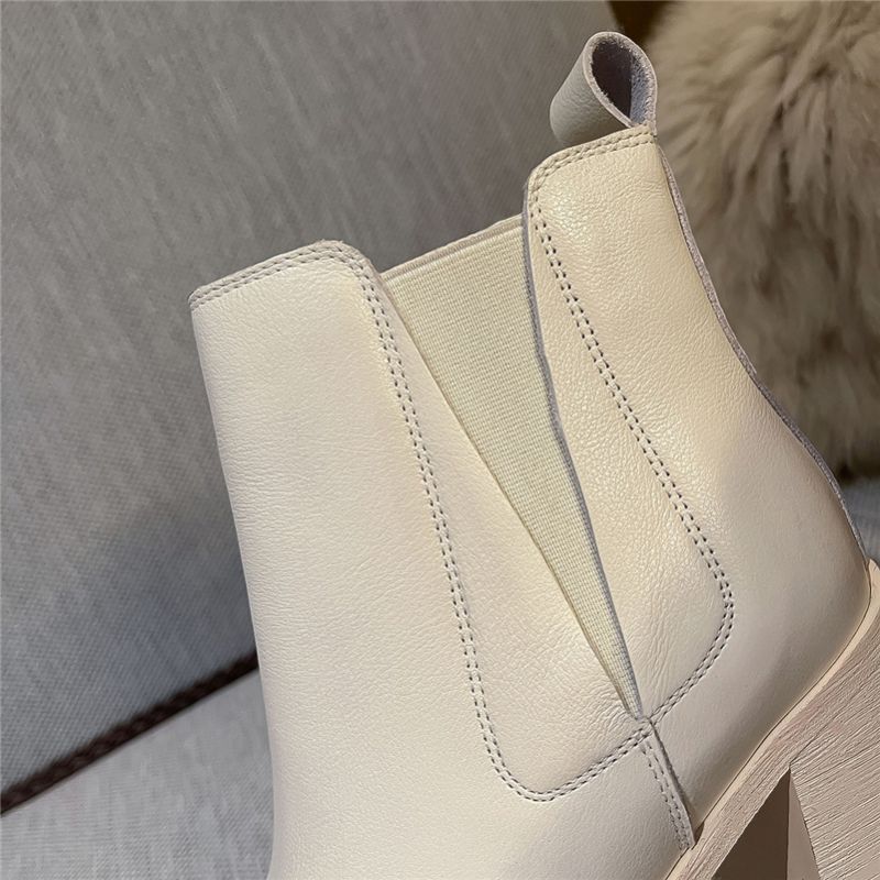 Cony Dames Square Toe Platform Boots - Zwart Kort Pluche