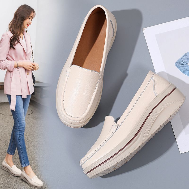 Coral Dames Platform Loafer Schoenen - Beige