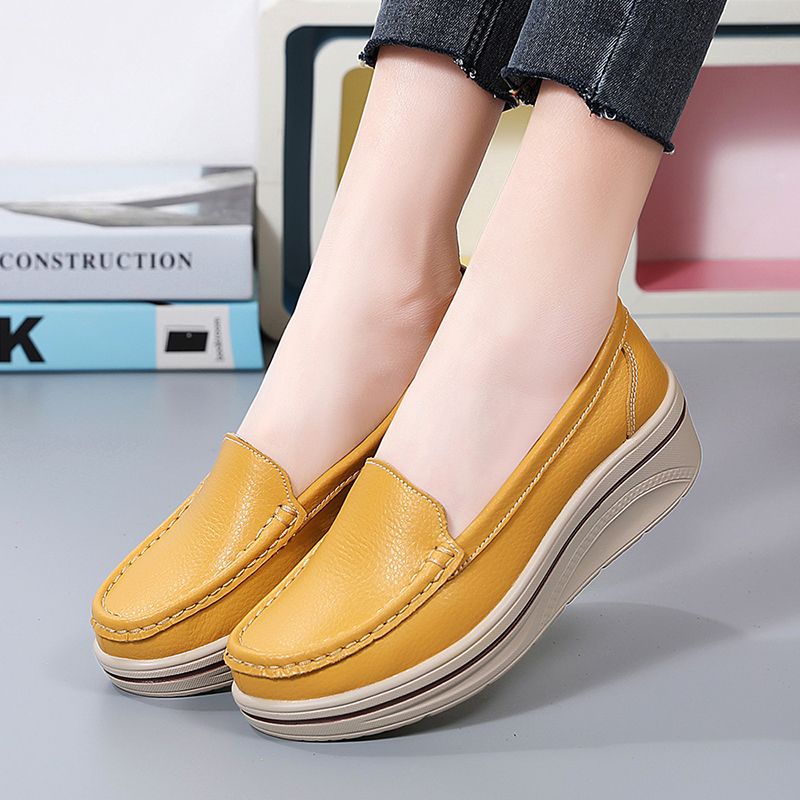 Coral Dames Platform Loafer Schoenen - Beige