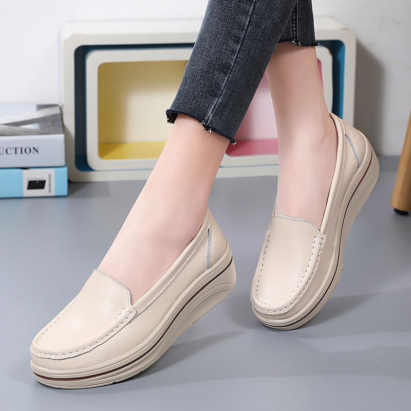 Coral Dames Platform Loafer Schoenen - Beige