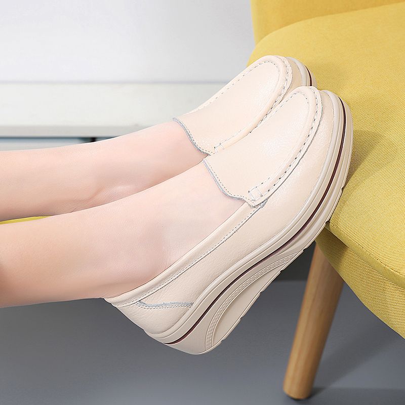 Coral Dames Platform Loafer Schoenen - Beige