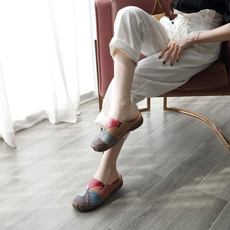 Coralia Dames Antislip Strandzomermuiltjes - Bruin