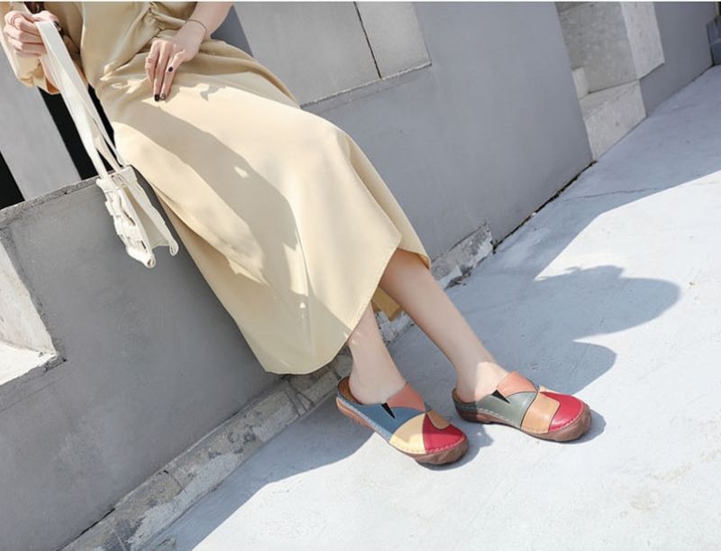 Coralia Dames Antislip Strandzomermuiltjes - Bruin