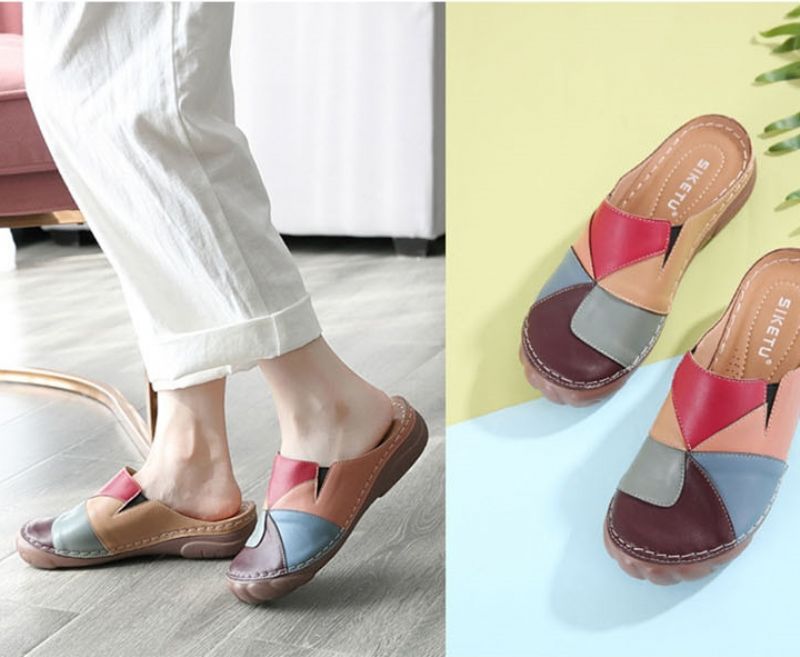 Coralia Dames Antislip Strandzomermuiltjes - Bruin