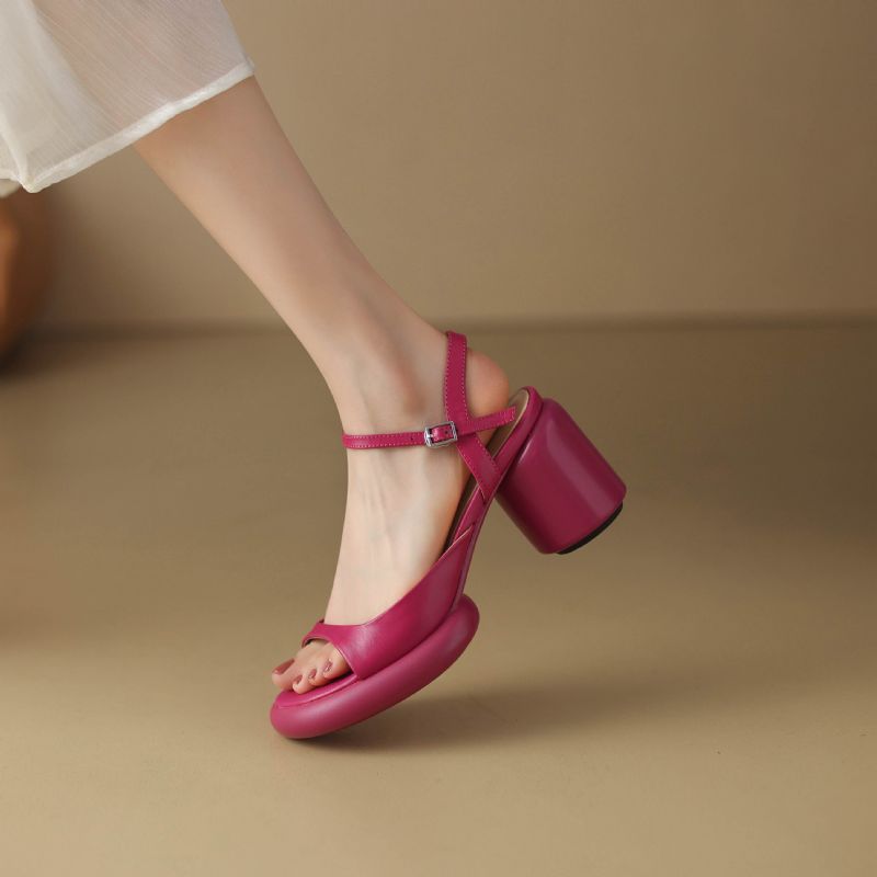 Coralia Dames Dikke Hak Elegante Sandalen - Geel