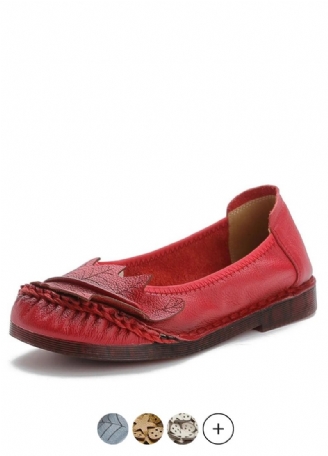 Coralia Dames Leren Platte Slip-on Schoenen