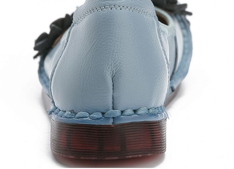 Coralia Dames Leren Platte Slip-on Schoenen - Rood