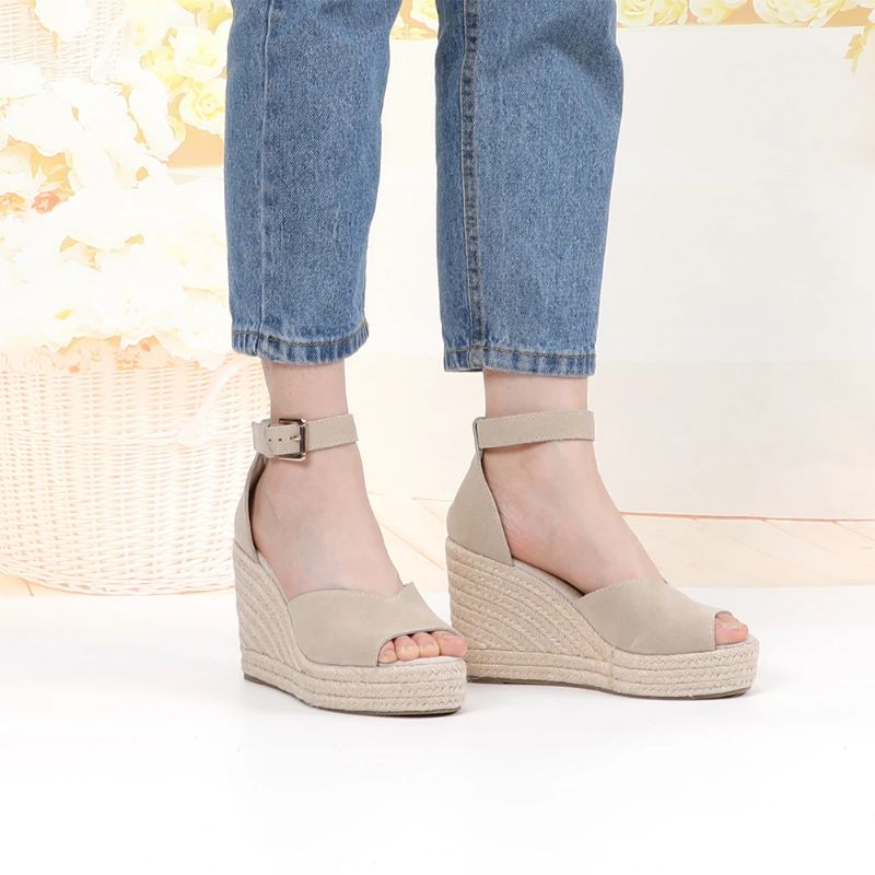 Corina Dames Platform Wedges Sandalen - Zwart
