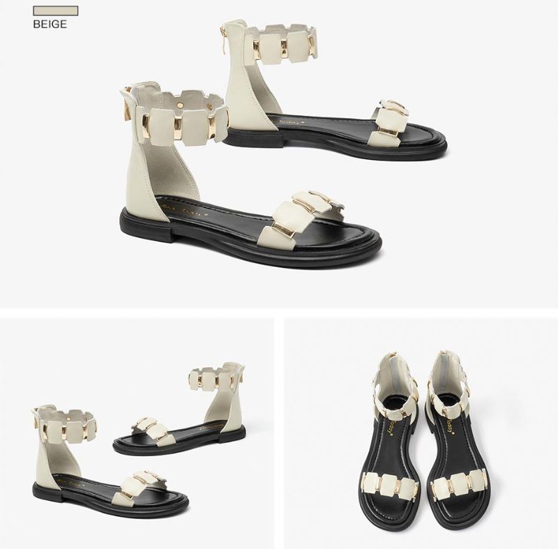 Cornelia Dames Leren Sandaal - Beige