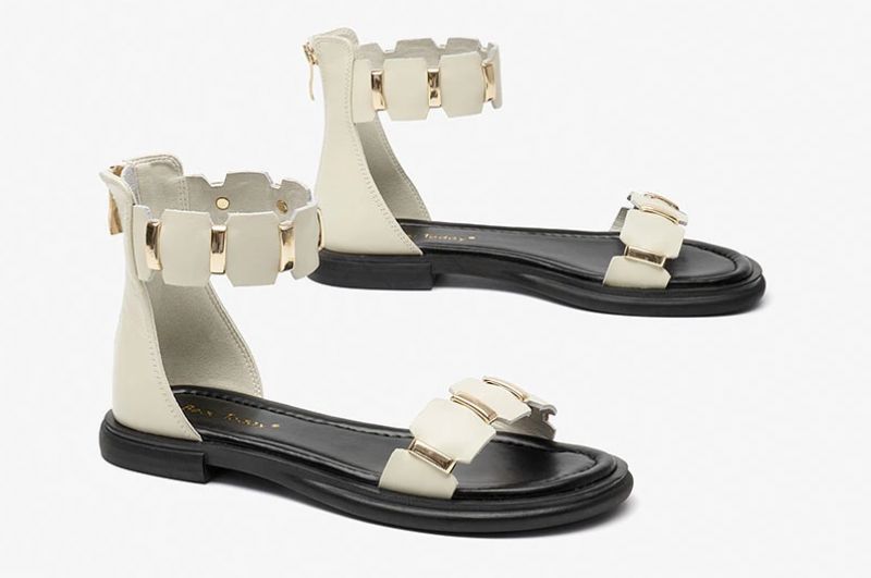 Cornelia Dames Leren Sandaal - Beige