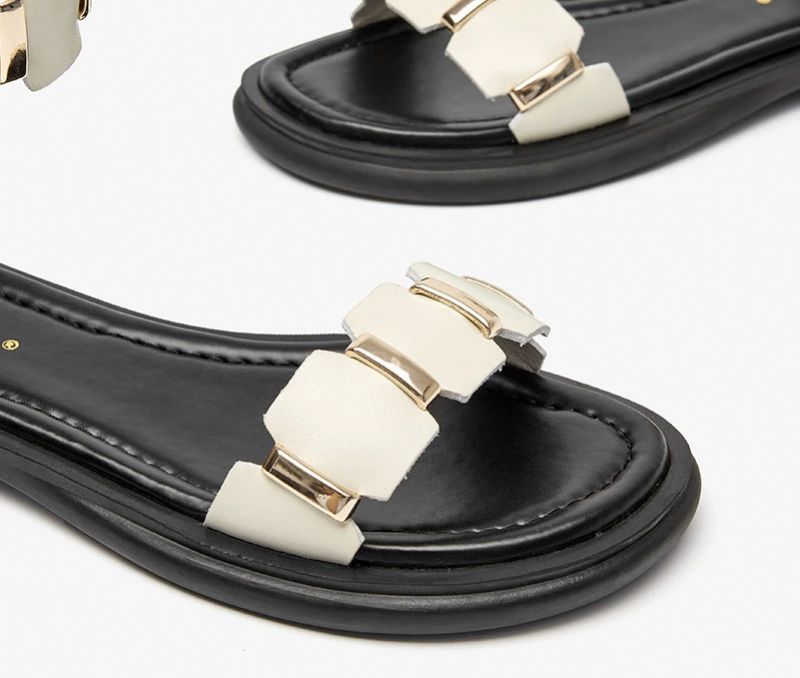 Cornelia Dames Leren Sandaal - Beige