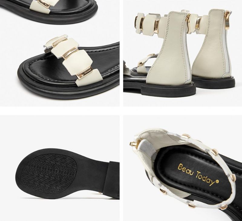 Cornelia Dames Leren Sandaal - Beige