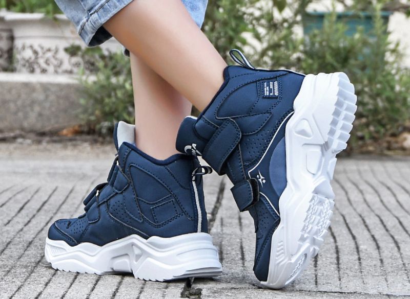 Cosgro Unisex Outdoorsneaker Voor Kinderen - Zwart Bont