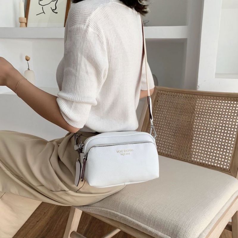 Costin Dames Brede Band Schouder Handtas - Beige