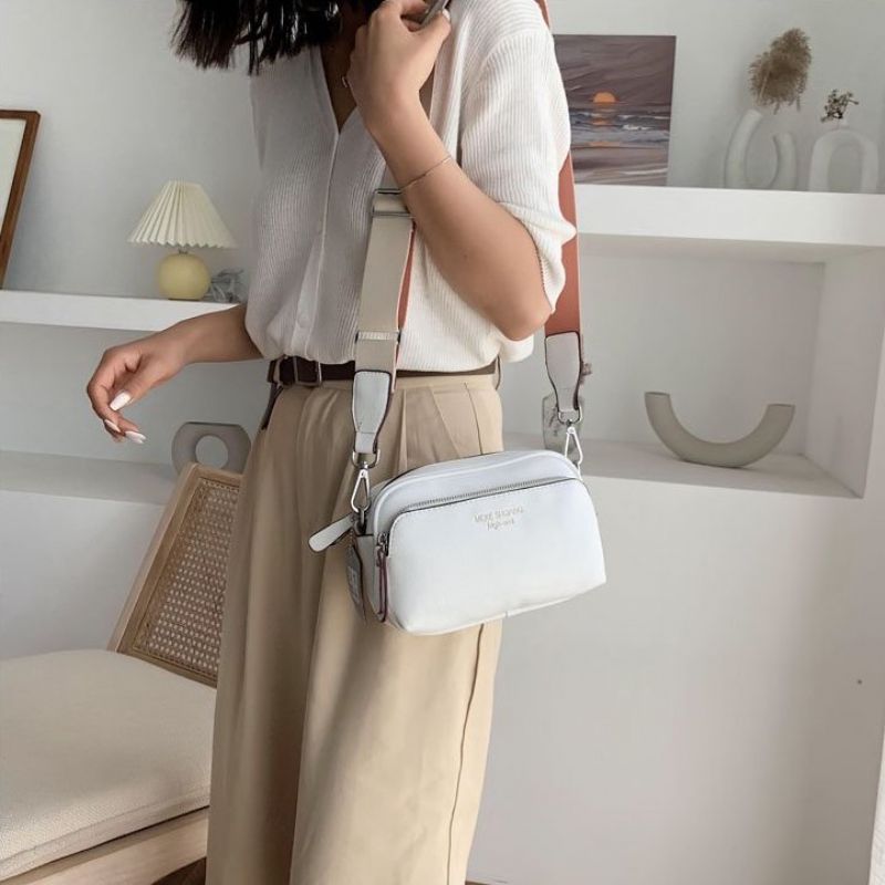Costin Dames Brede Band Schouder Handtas - Beige