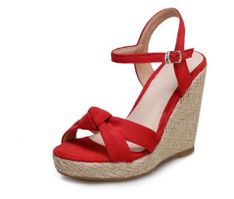 Creta Dames Elegante Wedges Zwarte Sandaal - Zwart