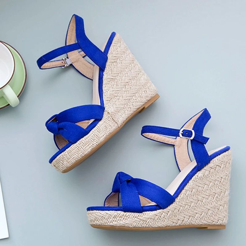 Creta Dames Elegante Wedges Zwarte Sandaal - Zwart