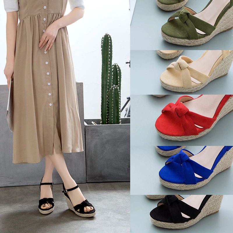 Creta Dames Elegante Wedges Zwarte Sandaal - Zwart