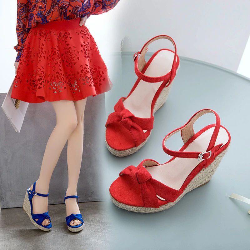 Creta Dames Elegante Wedges Zwarte Sandaal - Zwart