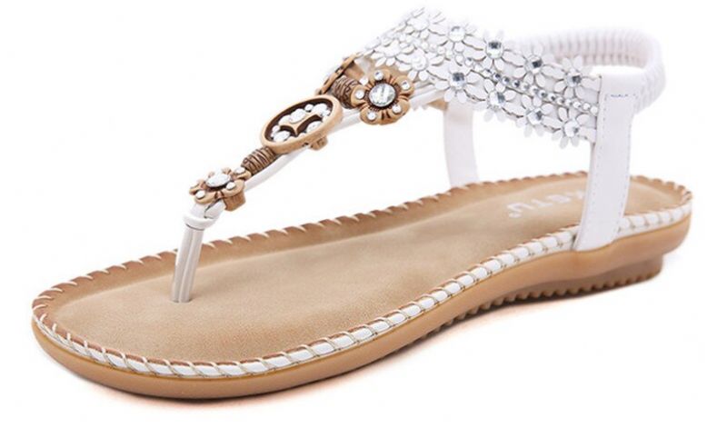 Cristal Dames Platte Sandaal - Wit