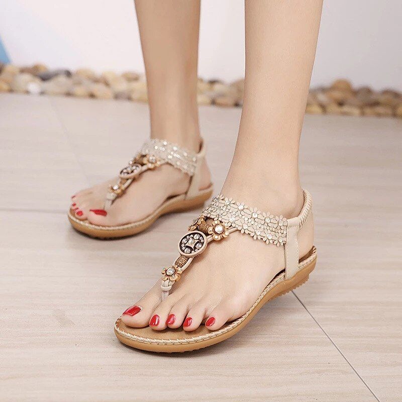 Cristal Dames Platte Sandaal - Wit