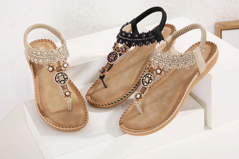 Cristal Dames Platte Sandaal - Wit