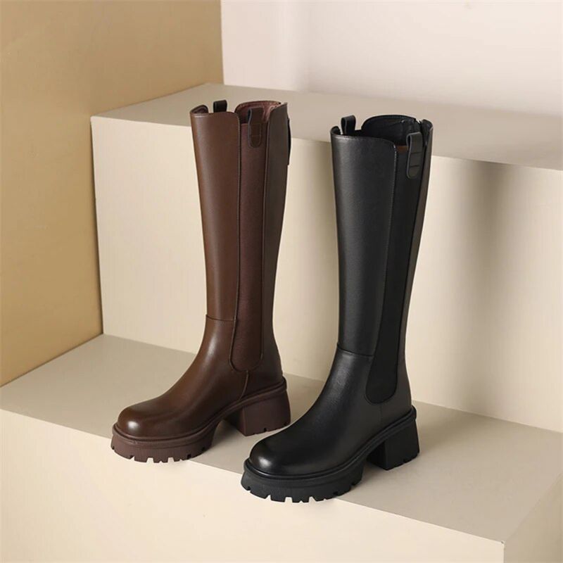Cristel Dames Chelsea Long Autumn Boots - Bruin