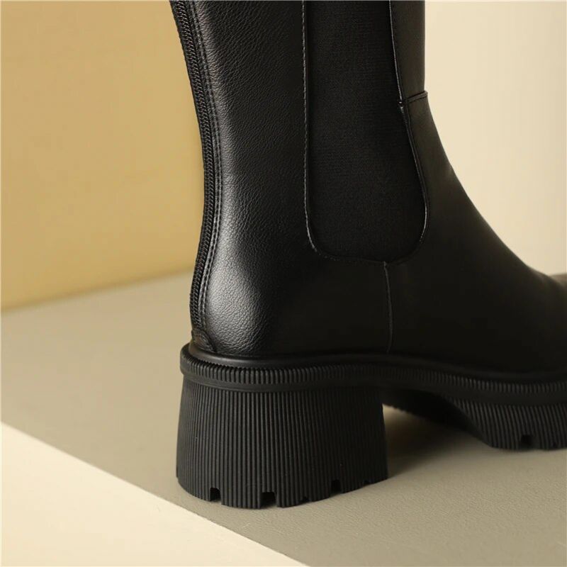 Cristel Dames Chelsea Long Autumn Boots - Bruin