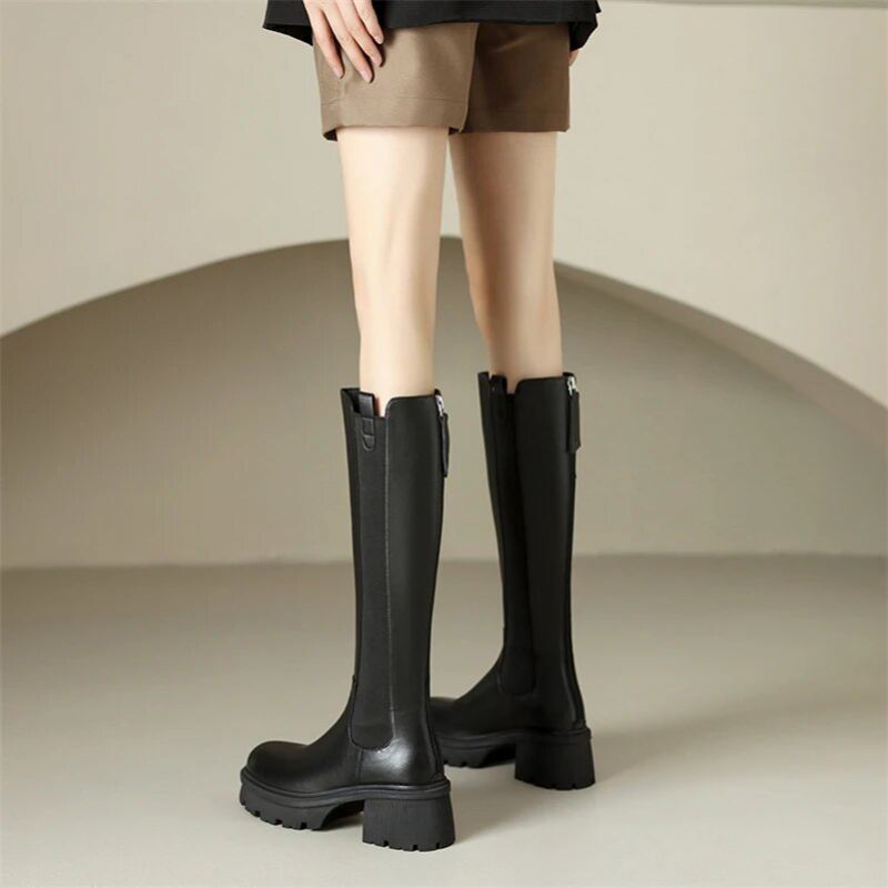 Cristel Dames Chelsea Long Autumn Boots - Bruin
