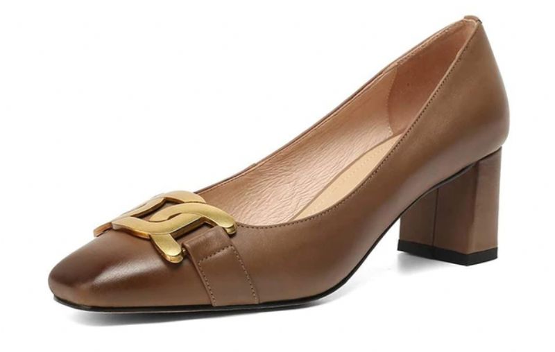 Cristy Dames Elegante Leren Pumps Schoenen - Bruin
