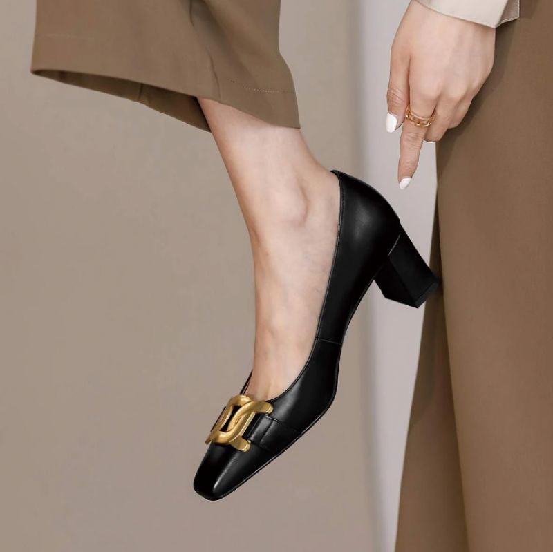 Cristy Dames Elegante Leren Pumps Schoenen - Bruin