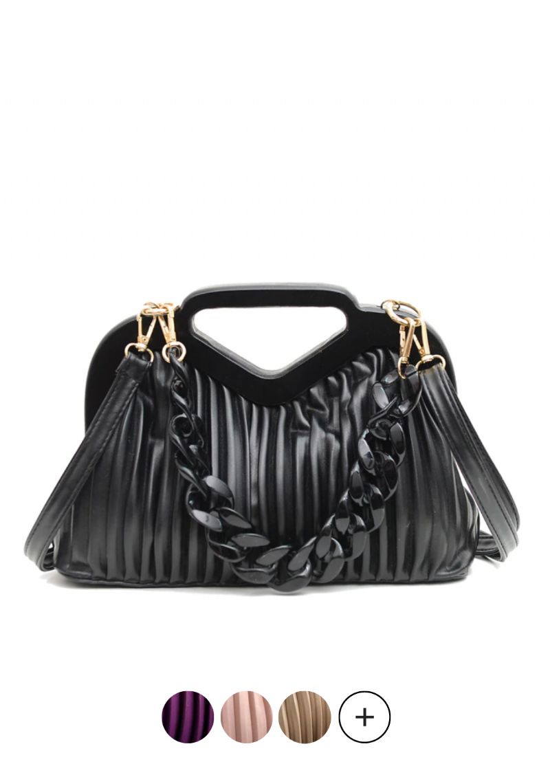 Cristy Dames Korte Houten Handtas