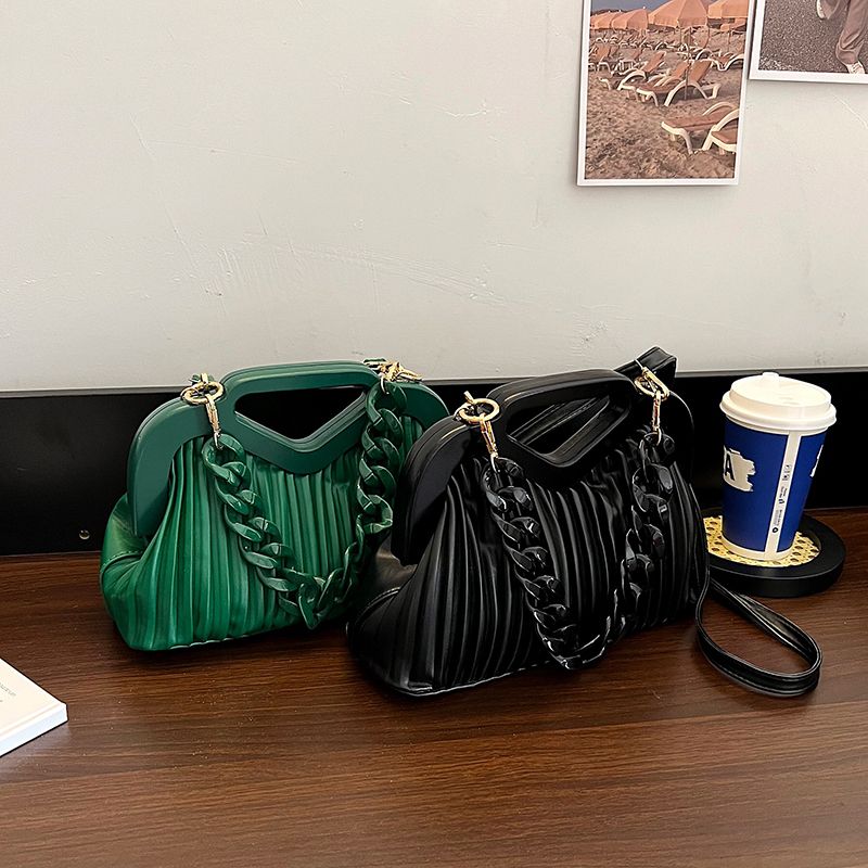 Cristy Dames Korte Houten Handtas - Zwart