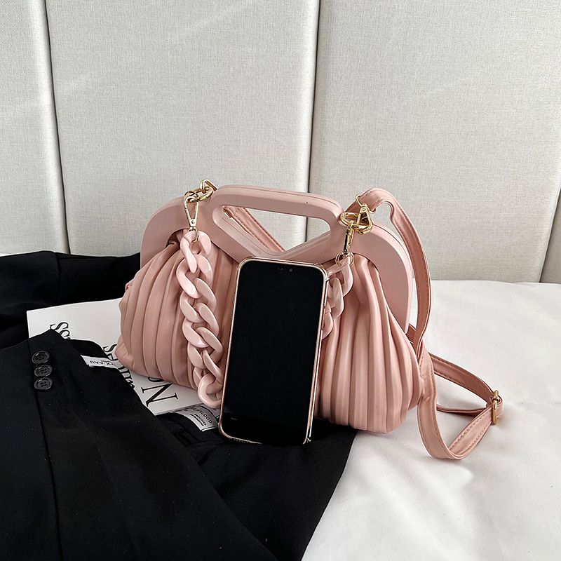 Cristy Dames Korte Houten Handtas - Zwart