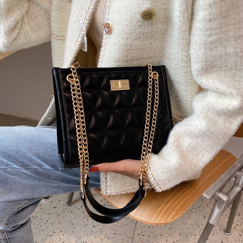 Crysti Dames Chain Shoulder Handtas - Zwart