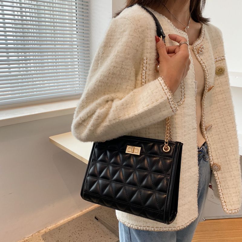 Crysti Dames Chain Shoulder Handtas - Zwart