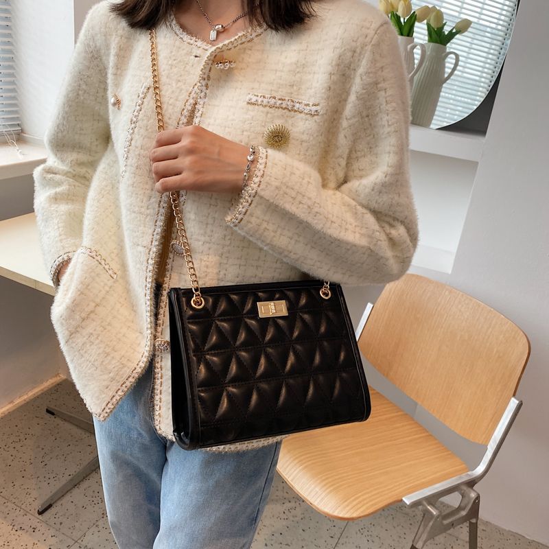 Crysti Dames Chain Shoulder Handtas - Zwart