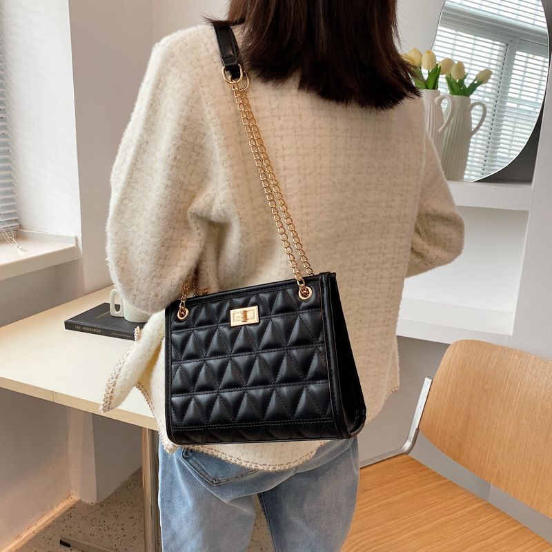 Crysti Dames Chain Shoulder Handtas - Zwart