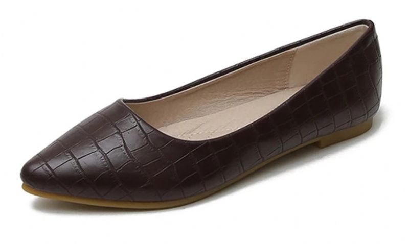 Crysti Dames Puntige Teen Zomer Platte Schoenen - Bruin