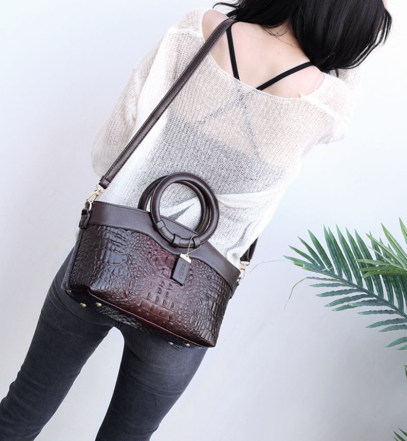 Cucuy Dames Leren Luxe Handtas - Groen
