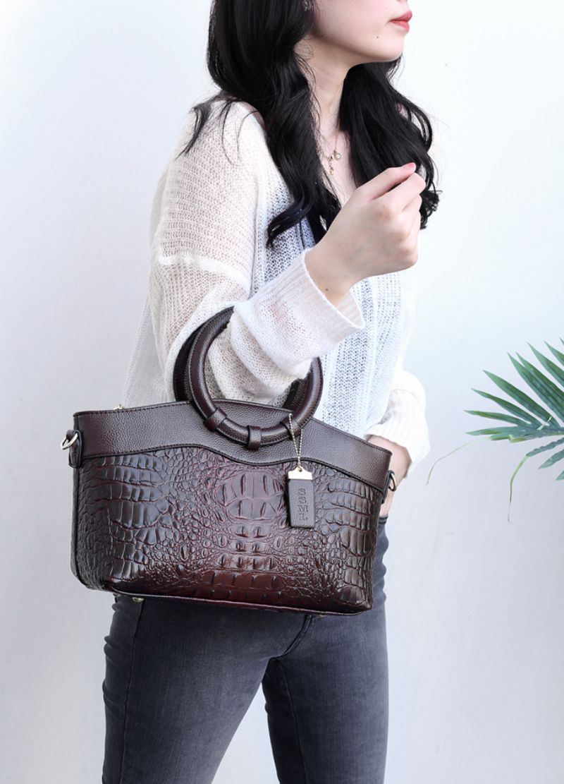 Cucuy Dames Leren Luxe Handtas - Groen